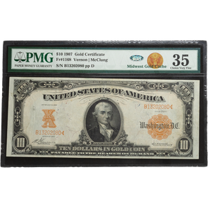 1907 $10 Gold Certificate, Large Size Main Image