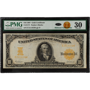 1907 $10 Gold Certificates Main Image