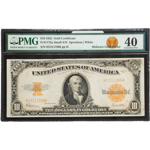 1922 $10 Gold Certificate Main Image