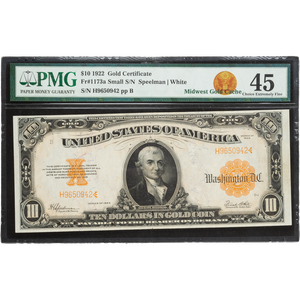 1922 $10 Gold Certificate Main Image
