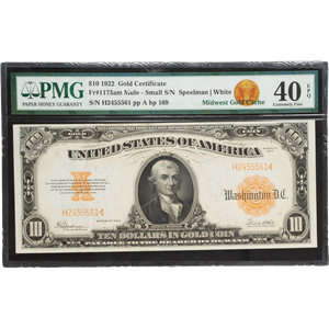 1922 $10 Gold Certificate, Large Size Main Image