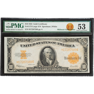 1922 $10 Gold Certificate Main Image