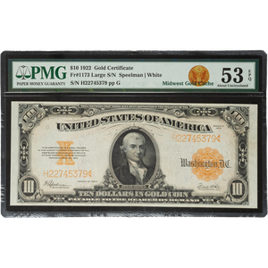 1922 $10 Gold Certificate Main Image