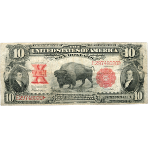 1901 $10 Large-Size Legal Tender Bison Note, Very Good/Fine Main Image