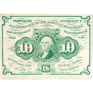 1862-1863 10¢ Fractional Currency Note Main Image