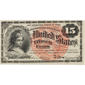 1869-1875 15¢ Fractional Currency Note Main Image