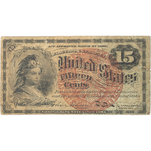 1869-1875 15¢ Fractional Currency Note Main Image