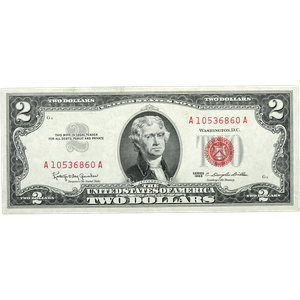 1963 $2 Legal Tender Note, Crisp Uncirculated Main Image