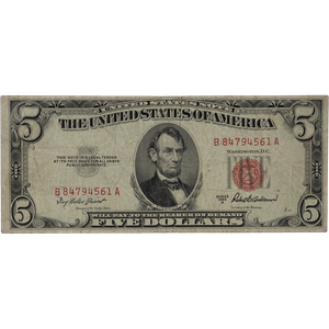 1953A $5 Legal Tender Note VG Main Image