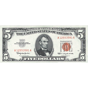 1963 $5 Legal Tender Note, Choice Crisp Uncirculated Main Image