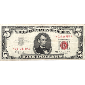 1963 $5 Legal Tender Star Note, Very Fine Main Image