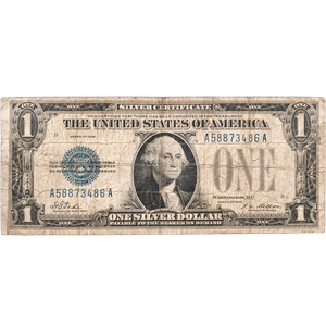 1928 $1 Silver Certificate, "Funnyback" VG Main Image