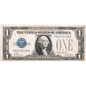 1928A $1 Silver Certificate, "Funnyback" Main Image