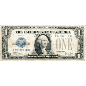 1928B $1 Silver Certificate, "Funnyback" VG Main Image