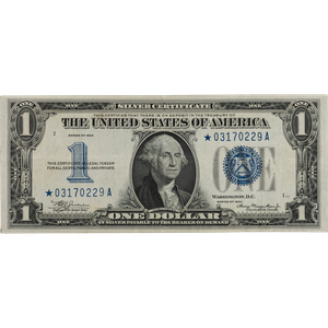 1934 $1 Silver Certificate, "Funnyback" Star Note Main Image