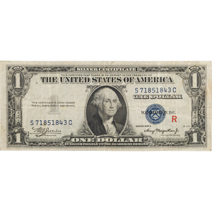 1935A $1 Silver Certificate, Red "R" Overprint Main Image