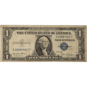 1935D $1 Silver Certificate, Wide Design VG Main Image