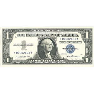 1957 $1 Silver Certificate, Star Note, Choice Crisp Uncirculated Main Image
