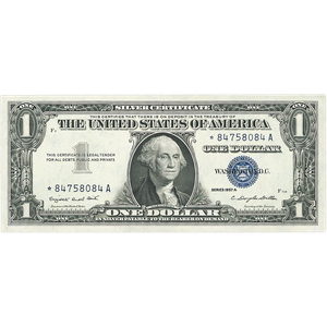 1957A $1 Silver Certificate, Star Note CCU Main Image