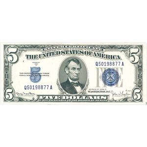 1934D $5 Silver Certificate Main Image