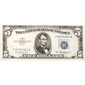 1953A $5 Silver Certificate, Star Note Main Image