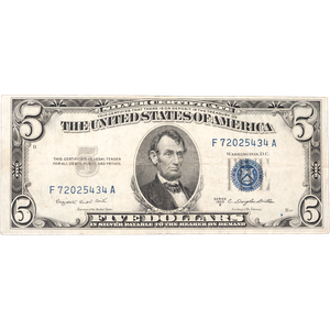 1953B $5 Silver Certificate F Main Image