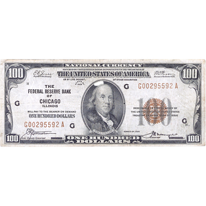 1929 $100 Federal Reserve Bank Note G - 1929 Main Image