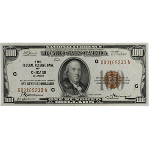 1929 $100 Federal Reserve Bank Note Main Image