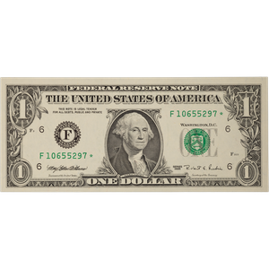 1995 Small-Size $1 Federal Reserve Star Note Main Image