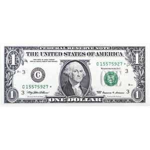 Series 1999 $1 Federal Reserve Star Note Main Image