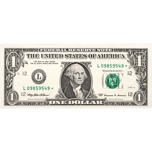 Series 1999 $1 Federal Reserve Star Note CCU Main Image