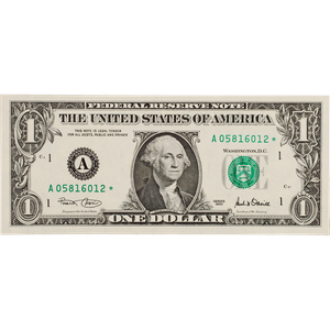 2001 $1 Federal Reserve Star Note - Boston Main Image