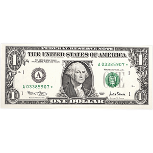 2001 $1 Federal Reserve Star Note - Boston Main Image