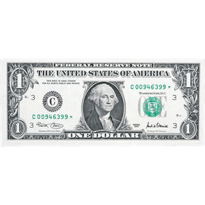 2001 $1 Federal Reserve Star Note, Choice Crisp Uncirculated Main Image