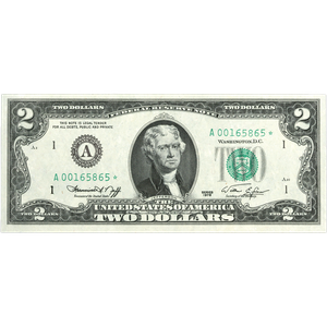 Series 1976 $2 Federal Reserve Star Note Main Image