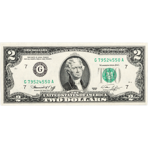 Series 1976 $2 Federal Reserve Note CUNC Main Image