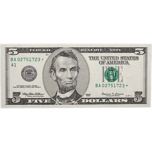 1999 $5 Federal Reserve Star Note (Fort Worth), Boston Main Image
