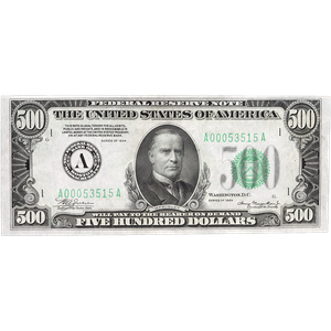 1934 $500 Federal Reserve Note - Boston Main Image