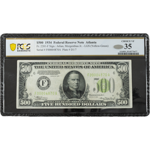1934 $500 Federal Reserve Note, Atlanta Main Image