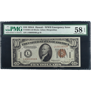 1934A $10 Federal Reserve Note, Hawaii Main Image