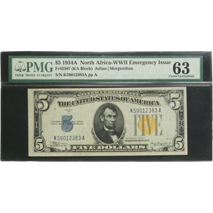 1934A WWII North Africa $5 Emergency Note | Littleton Coin