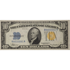 1934A $10 Silver Certificate Yellow Seal Littleton Coin Company