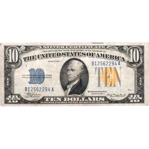 1934A $10 Silver Certificate Yellow Seal Littleton Coin Company