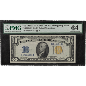 1934A $10 Silver Certificate, Yellow Seal Main Image