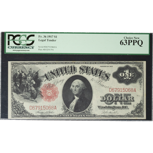 1917 $1 Legal Tender Note Lg Sz     CHAU Main Image