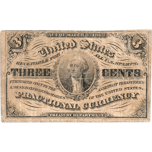 1864-1869 3¢ Fractional Note Main Image