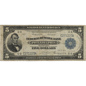1918 $5 Federal Reserve Bank Note Main Image