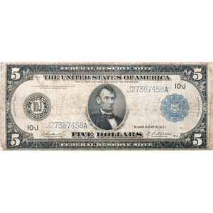 Series 1914 $5 Large Size Federal Reserve Note Main Image