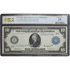 1914 $5 Federal Reserve Note, Large Size Main Image