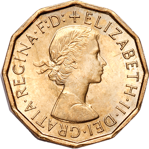 1967 Great Britain Brass 3 Pence UNC Main Image